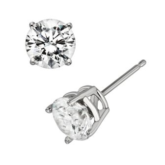 Diamonore Sterling Silver 1 ct T.W. Simulated Diamond Stud Earrings