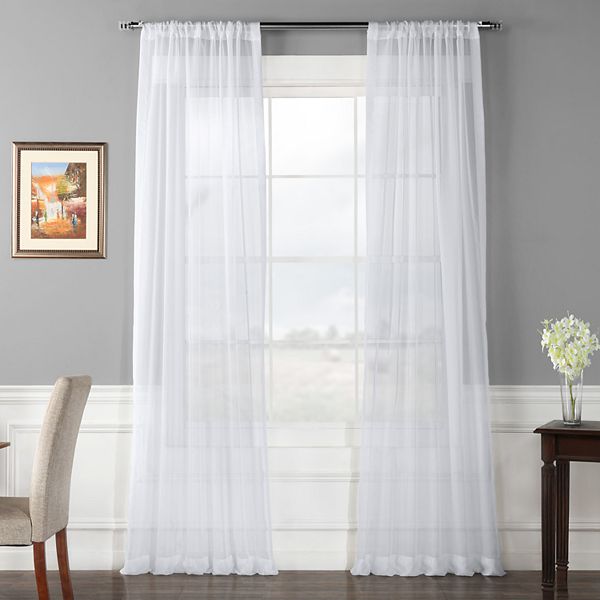 EFF 2-pack Solid Sheer Voile Window Curtains