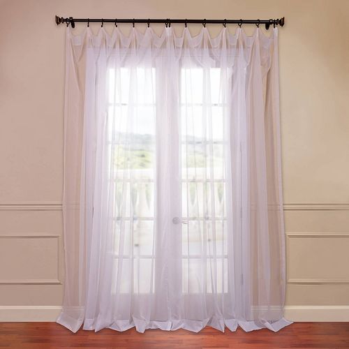 EFF Solid Sheer Voile Window Panel Pair – 50” x 120”