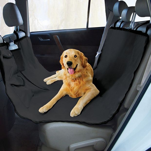 Cream Golden Retriever Pet Seat Cover - Black Cream Golden Retriever Pet Seat Cover - Black