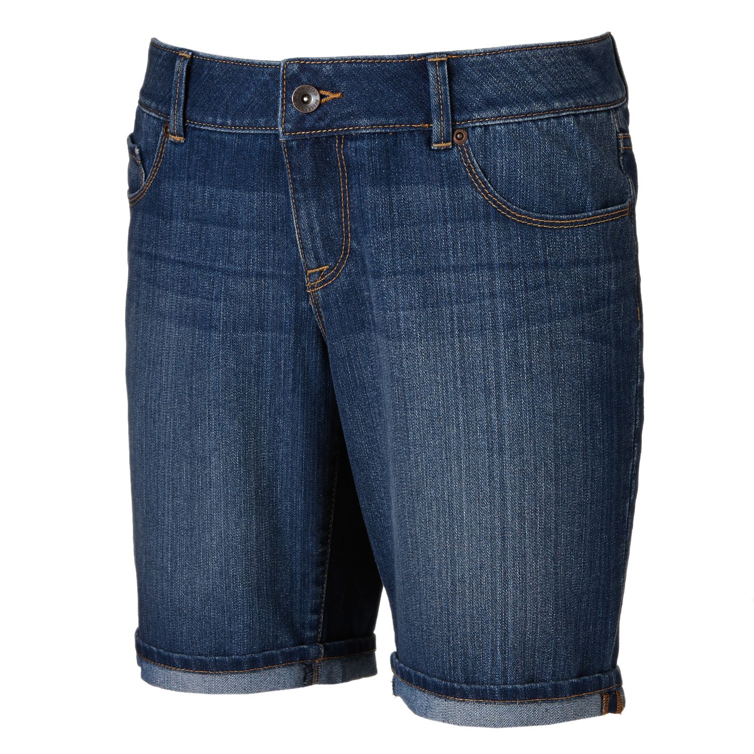 petite denim bermuda shorts