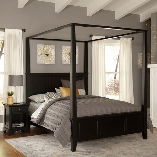 Styles Bedford 4-pc. King Headboard, Footboard, Frame Canopy Bed ... - King Headboard, Footboard, Frame Canopy Bed and Nightstand Set