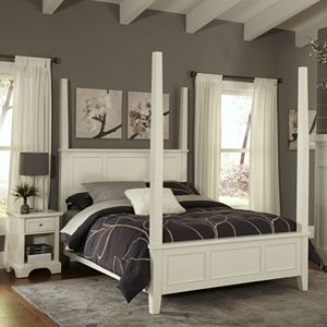 Home Styles Naples 4-pc. Queen Headboard, Footboard, Frame Poster Bed and Nightstand Set