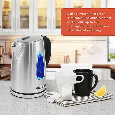 Elite Gourmet 1.7-Liter Stainless Steel Cordless Electric Kettle