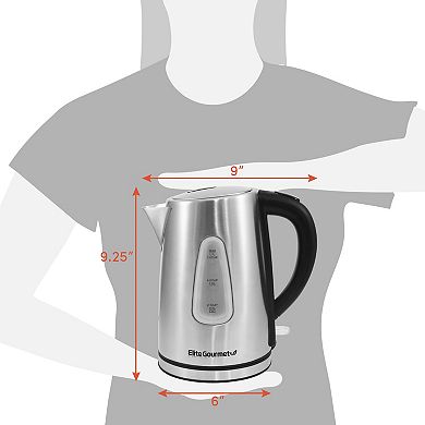 Elite Gourmet 1.7-Liter Stainless Steel Cordless Electric Kettle