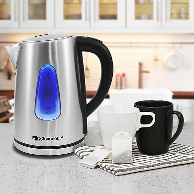 Elite Gourmet 1.7-Liter Stainless Steel Cordless Electric Kettle