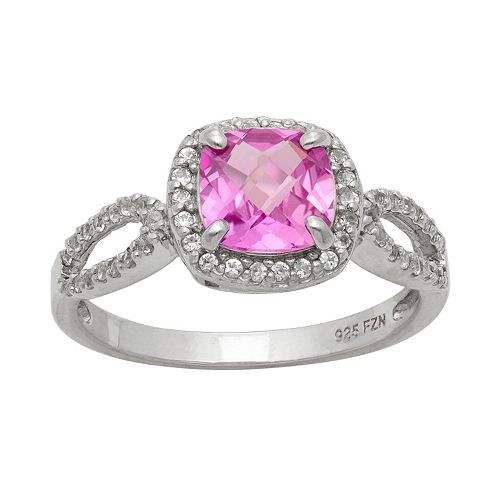Sterling Silver Lab-Created Pink Sapphire & Lab-Created White Sapphire ...