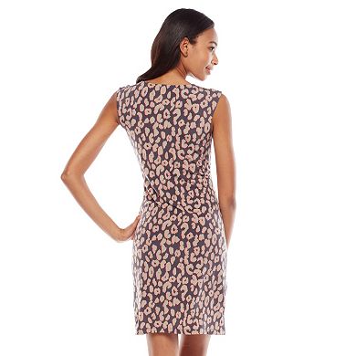 Apt. 9® Cheetah Pleated Shift Dress - Women's