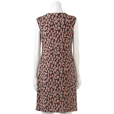Apt. 9 Cheetah Pleated Shift Dress Women s