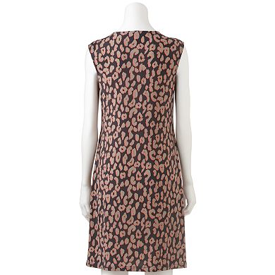 Apt. 9® Cheetah Pleated Shift Dress - Women's