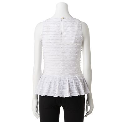 Women's Jennifer Lopez Embellished Mesh Peplum Top
