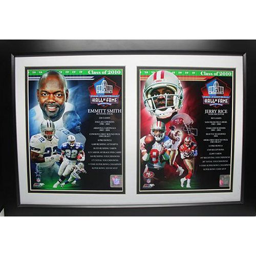 Jerry Rice and Emmitt Smith 2010 HOF Double Custom Frame