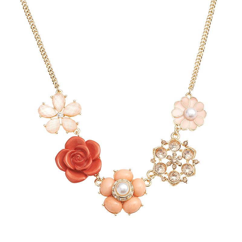 LC Lauren Conrad Gold Tone Simulated Crystal and Simulated