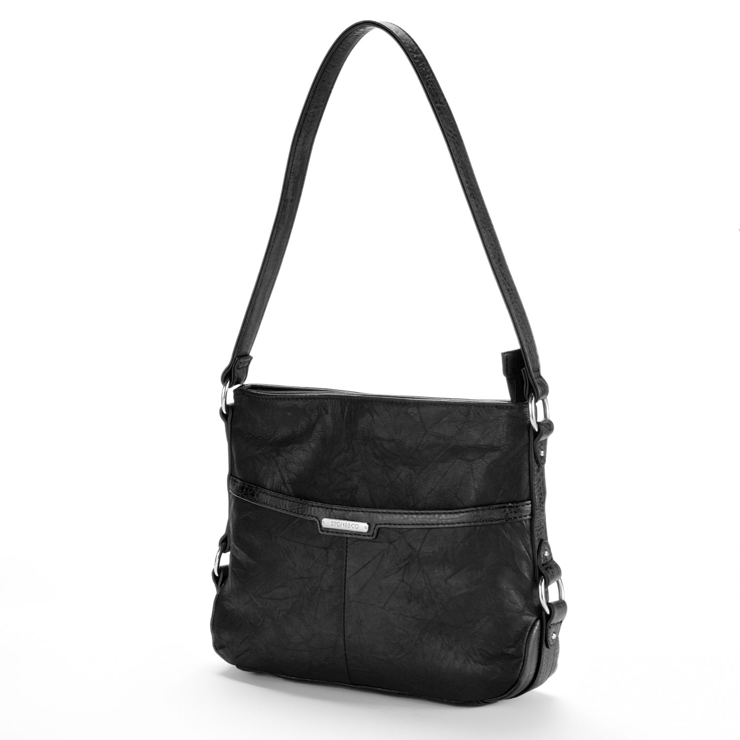 black leather shoulder purse