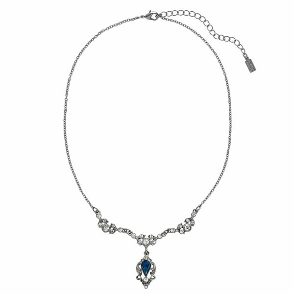 Downton Abbey® Silver Tone Simulated Crystal Y Necklace