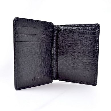 Royce Leather Saffiano Money Clip ID Wallet