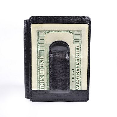 Royce Leather Saffiano Money Clip ID Wallet