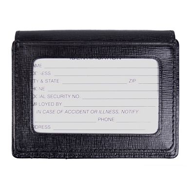 Royce Leather Saffiano Money Clip ID Wallet