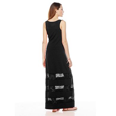 Apt. 9® Solid Lace Panel Maxi Dress - Women's