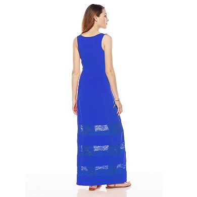 Apt. 9® Solid Lace Panel Maxi Dress - Women's