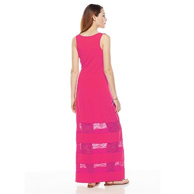 Apt. 9® Solid Lace Panel Maxi Dress - Women's