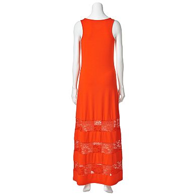 Apt. 9® Solid Lace Panel Maxi Dress - Women's