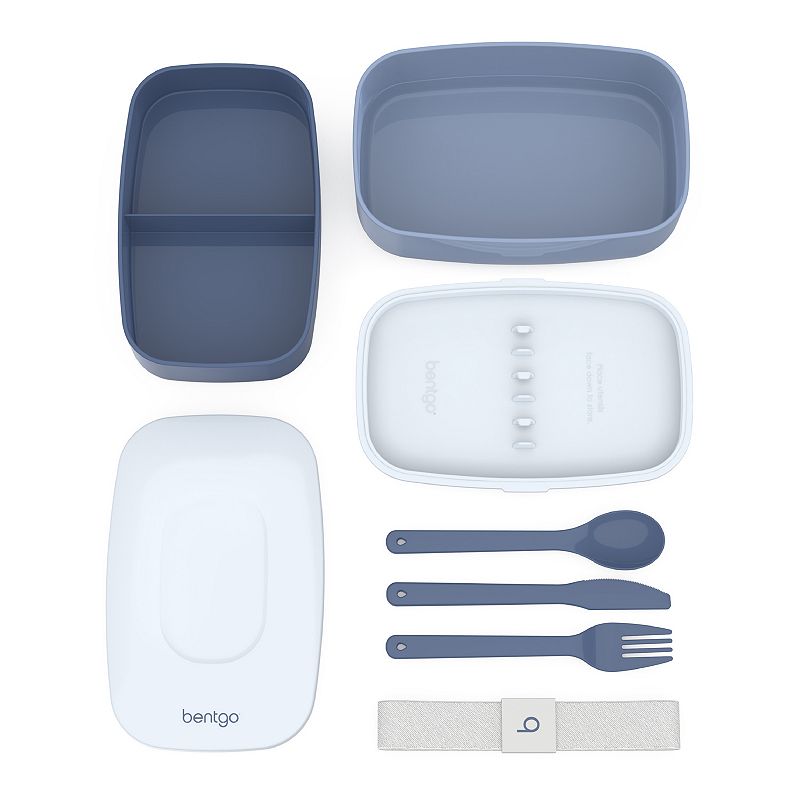 Bentgo Classic All-in-One Stackable Lunch Box Container with Built in Flatware - Slate