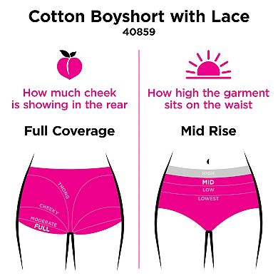 Maidenform Dream Cotton Lace-Trim Boyshort Underwear 40859