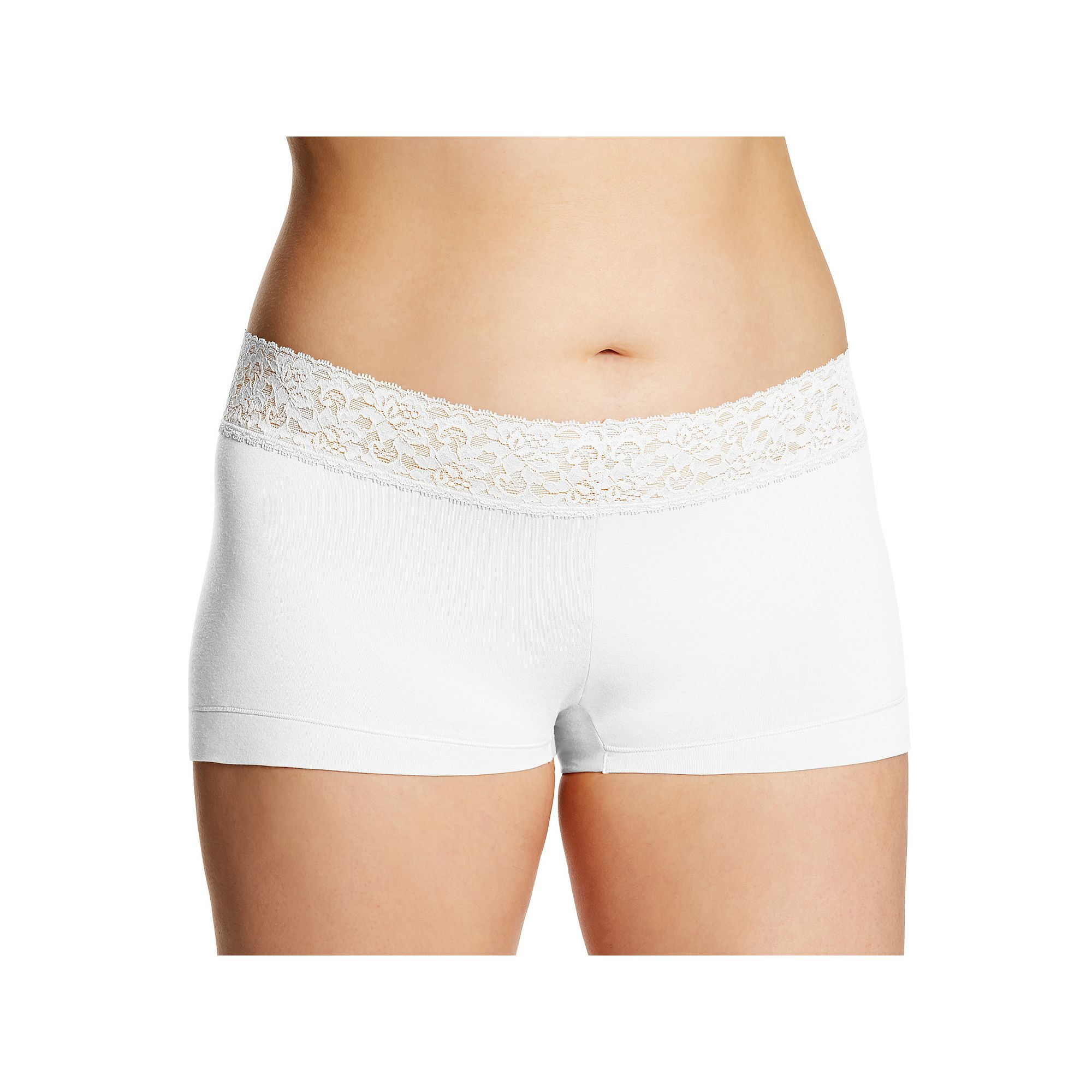 Maidenform® Dream® Cotton Lace-Trim Boyshort Underwear 40859, Womens, Wh