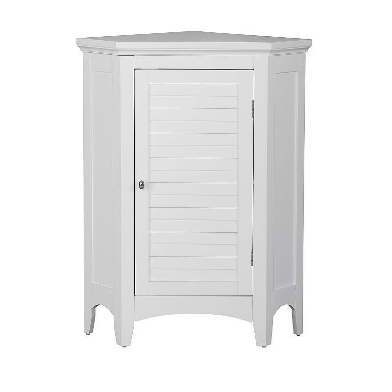 Elegant Home Fashions Saddie Corner Floor Cabinet, White