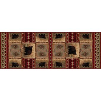 KHL Rugs Nature Lodge Bear Rug Runner - 2'7" x 7'3"