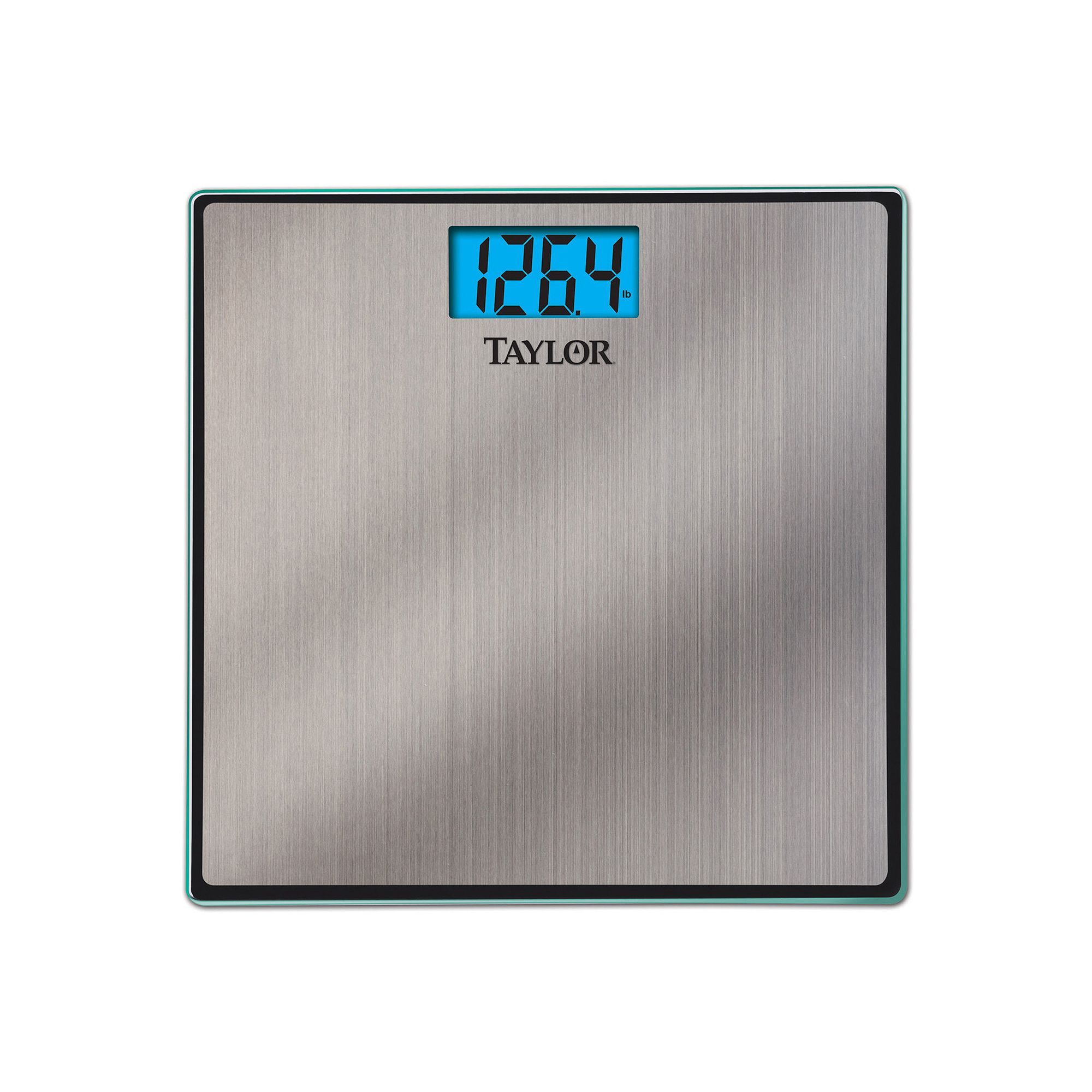 Taylor Brushed Stainless Steel Digital Bathroom Scale, Gray