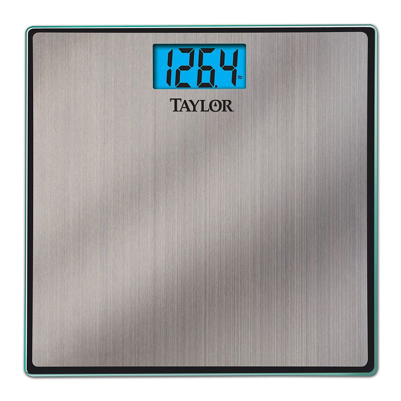 Taylor Brushed Stainless Steel Digital Bathroom Scale, Grey