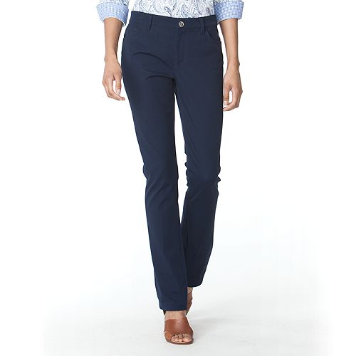 Women's Chaps Twill Midrise Straight-Leg Pants