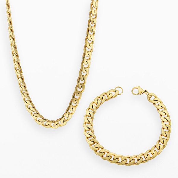 Impressive Stylish Double Curb Micro Men & Boys Gold-Plated Chain