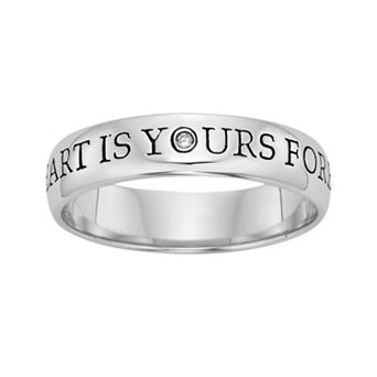 Sterling Silver Diamond Accent My Heart Is Yours Forever Purity Ring
