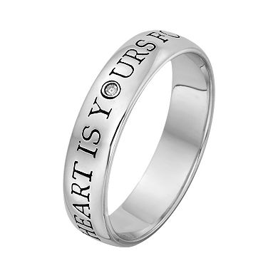 Sterling Silver Diamond Accent My Heart Is Yours Forever Purity Ring