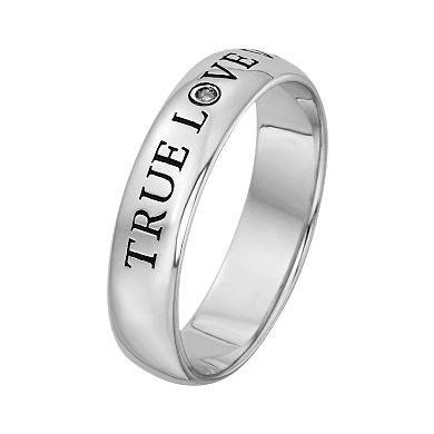 Sterling Silver Diamond Accent True Love Waits Purity Ring