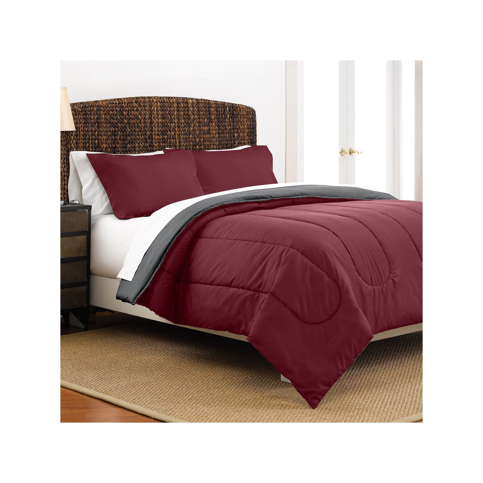 Martex Solid Reversible Comforter, Red
