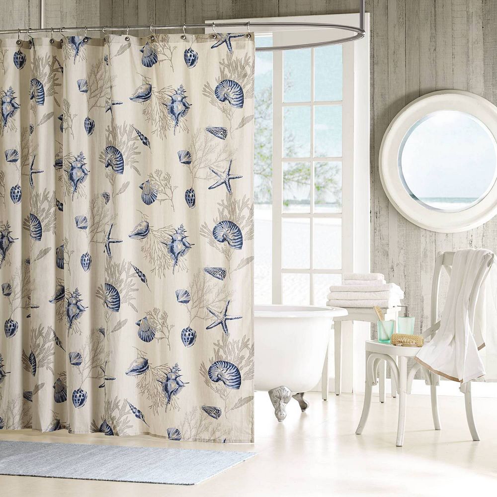 Madison Park Nantucket Fabric Shower Curtain Bathroom