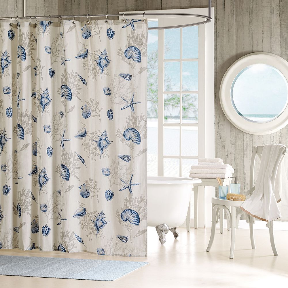 Madison Park Nantucket Fabric Shower, Full Circle Shower Curtain