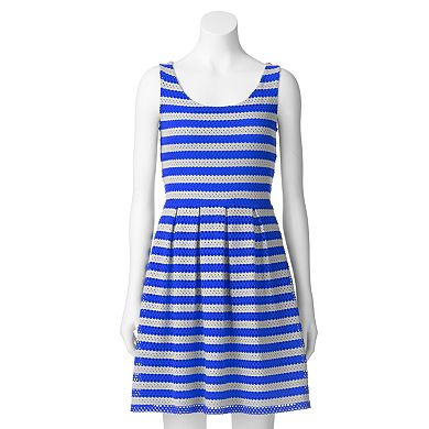 ELLE™ Striped Eyelet Fit and Flare Dress