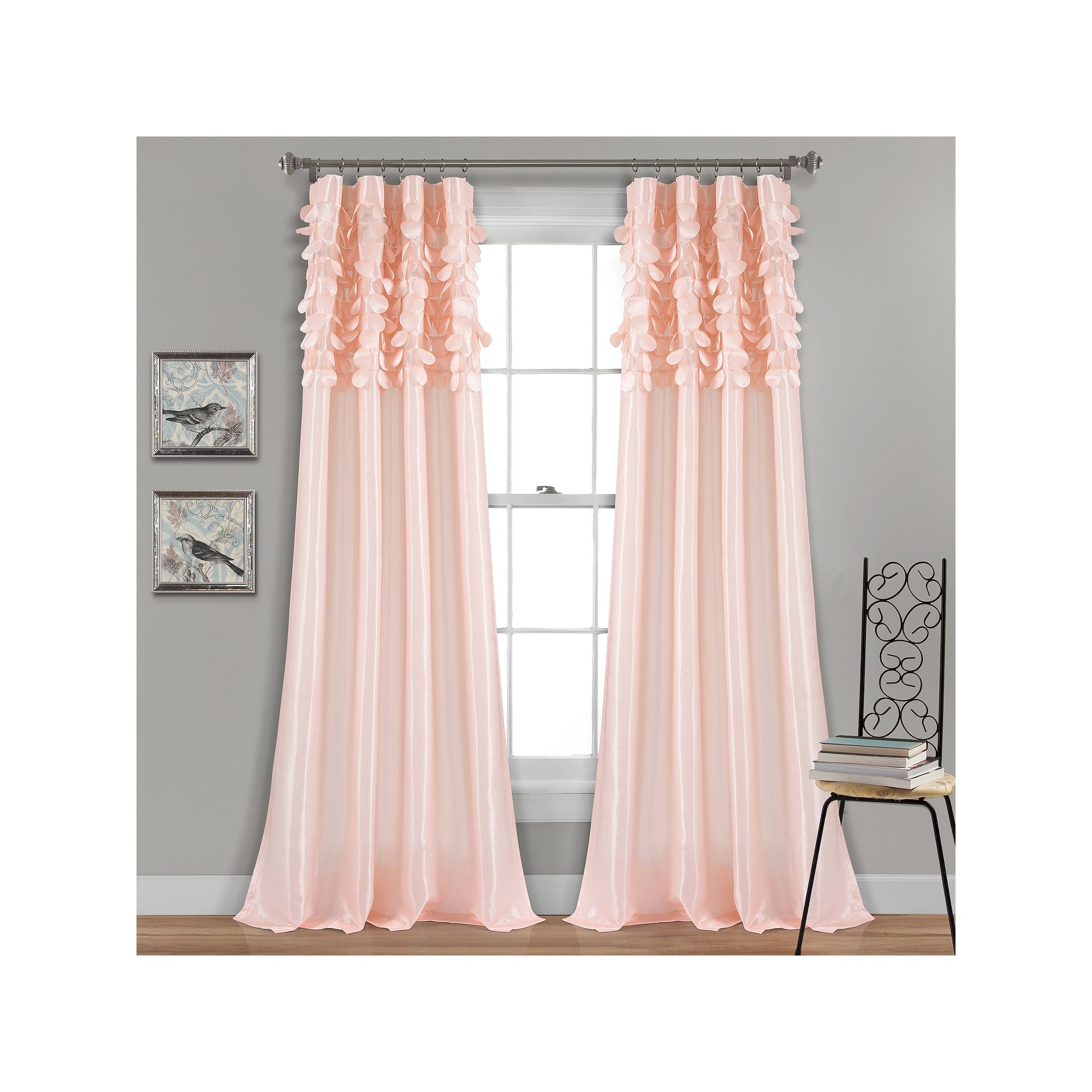 Lush Decor Circle Dream Window Curtains Set, Blush