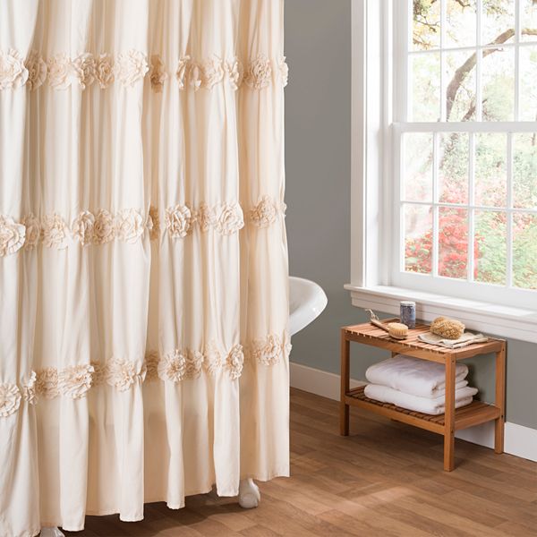 Lush Decor Darla Fabric Shower Curtain, Lush Decor Lace Ruffle Shower Curtain