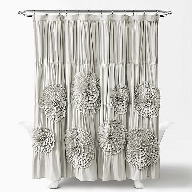 Lush Decor Serena Fabric Shower Curtain