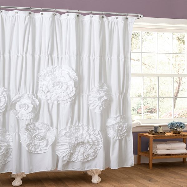 Lush Decor Serena Fabric Shower Curtain, Lush Decor Nova Ruffle Shower Curtain