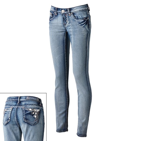 Hydraulic Rhinestone Skinny Jeans Juniors