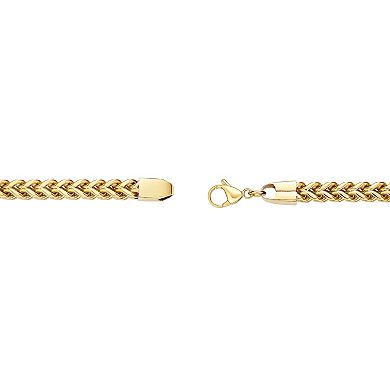 LYNX Yellow Ion-Plated Stainless Steel Foxtail Chain Bracelet 