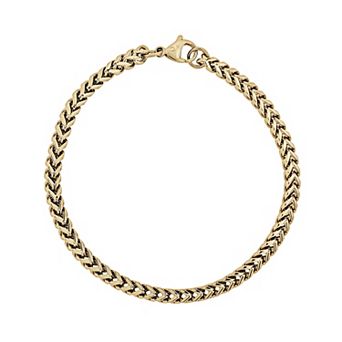 LYNX Ion-Plated Stainless Steel Foxtail Chain Bracelet - 9 in