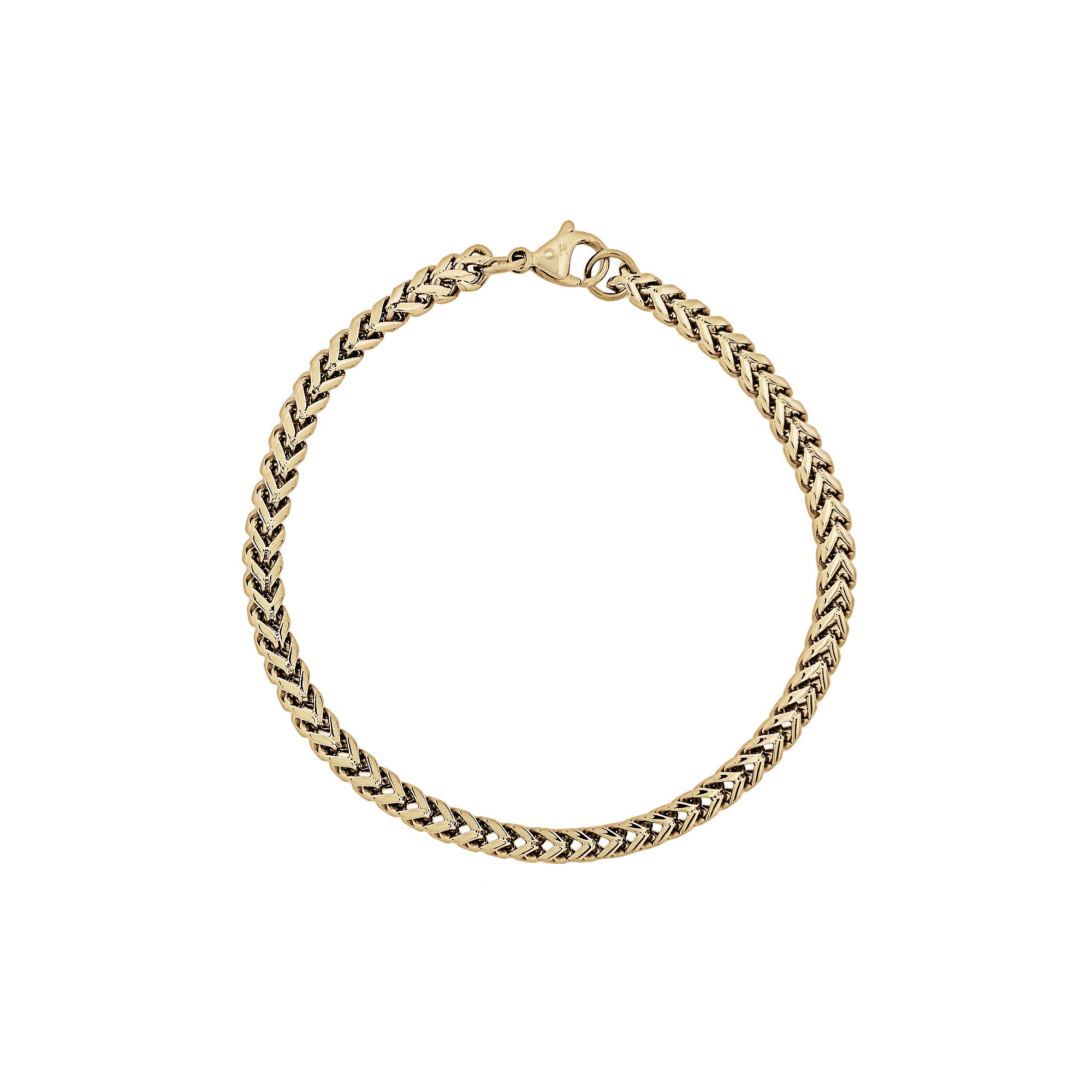 LYNX Ion-Plated Stainless Steel Foxtail Chain Bracelet - 9-in., Mens, Siz